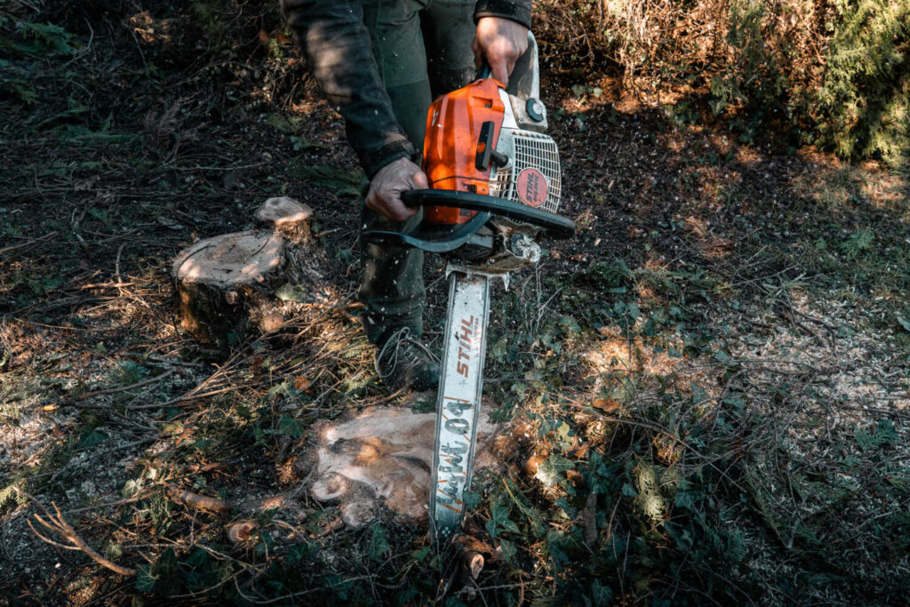 Photo d'une tronçonneuse